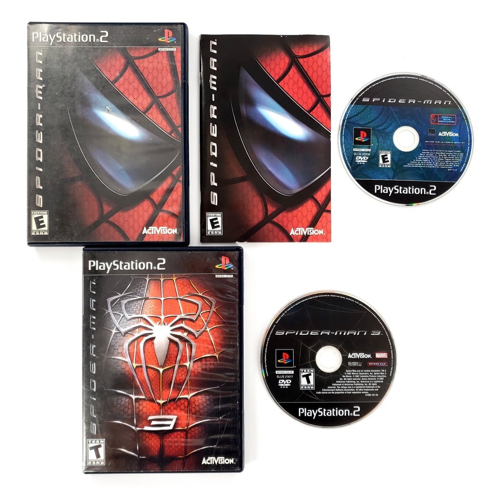 Spider-Man & Spider-Man 3 Sony PlayStation 2 Tested & Works